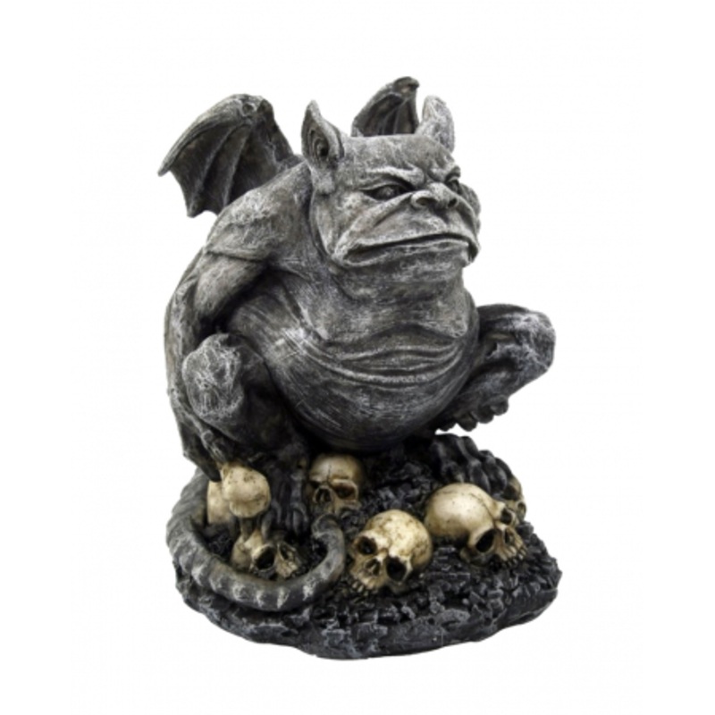 Grim Gargoyle on Pile of Skulls