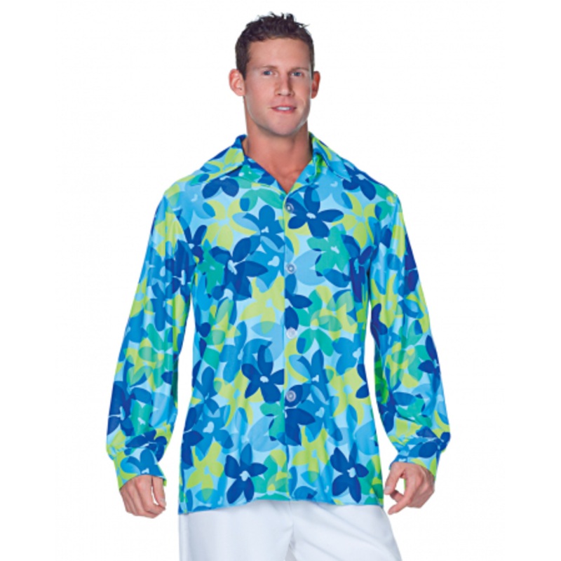 Hippie Mens Shirt Blue Plus Size XL