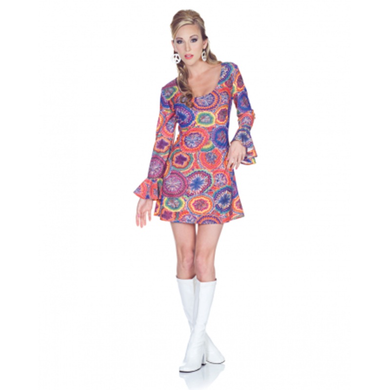 Hippie Minikleid Psychedelic S / 36