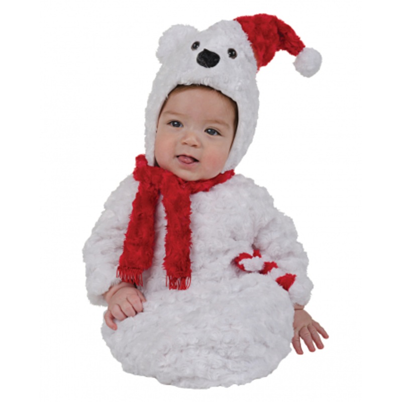 Polar bear plush baby costume