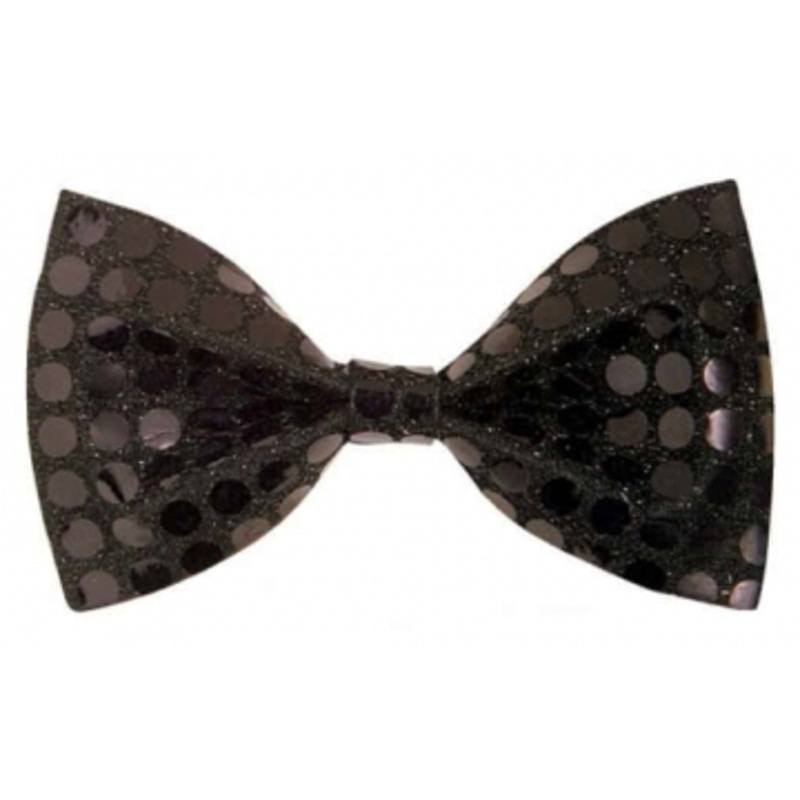 Sequin Bow Tie Black