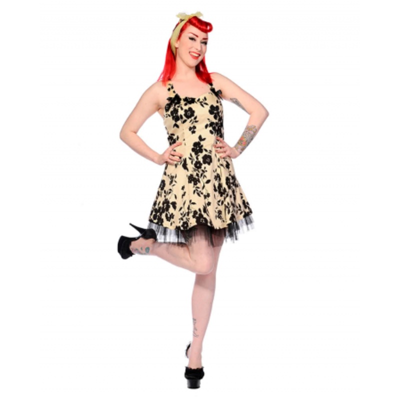 Halter dress with flowers L