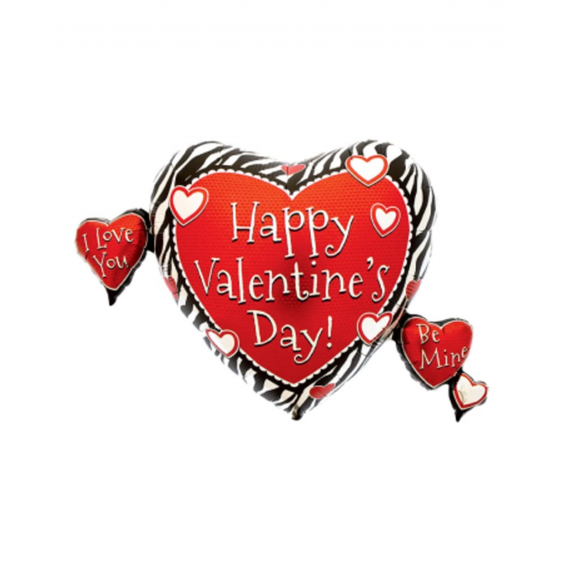 Valentine's Day Foil Balloon With Hearts