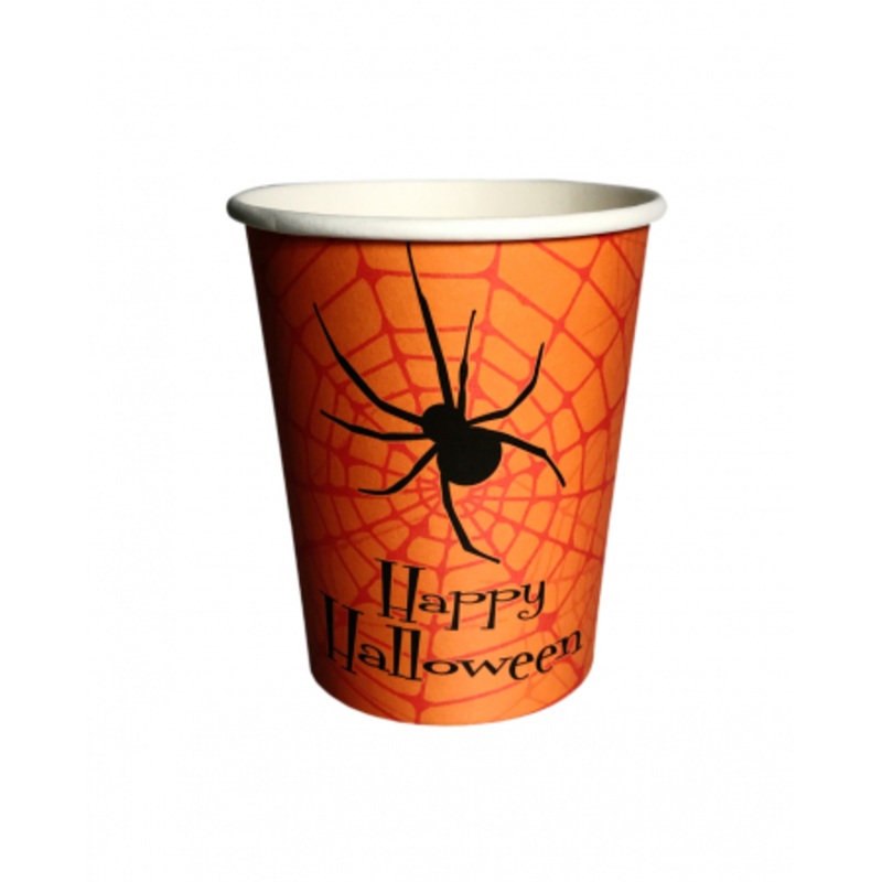 Halloween Paper Cup With Scary Motif 8 Pcs.