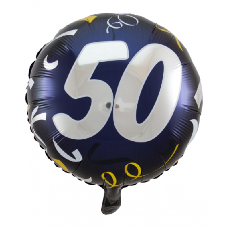 Foil Balloon 50 Black-gold 45cm