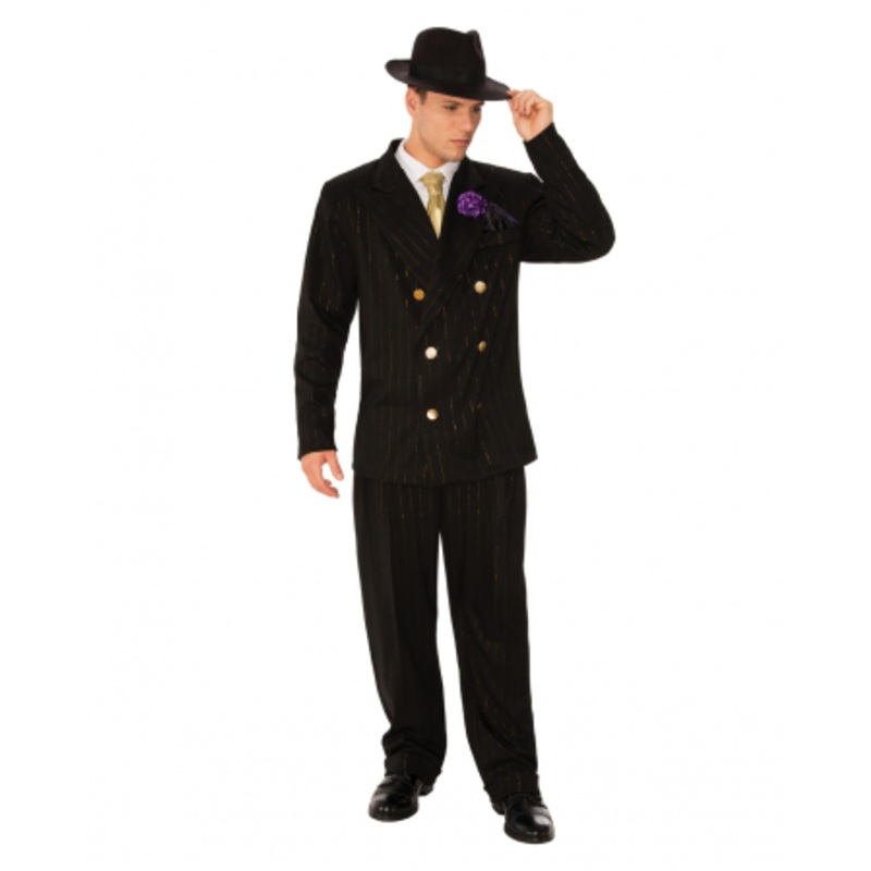 Gangster Men's Costume With Flower One Size