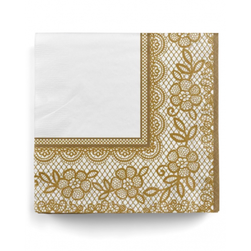 Gold Ornament Napkins 16 Pcs