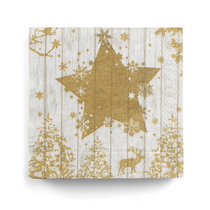 Golden Star Napkins 20 Pieces