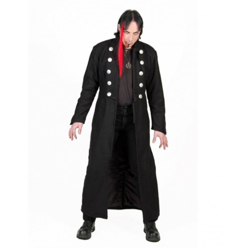 Gothic Pirate Wool Coat Black S