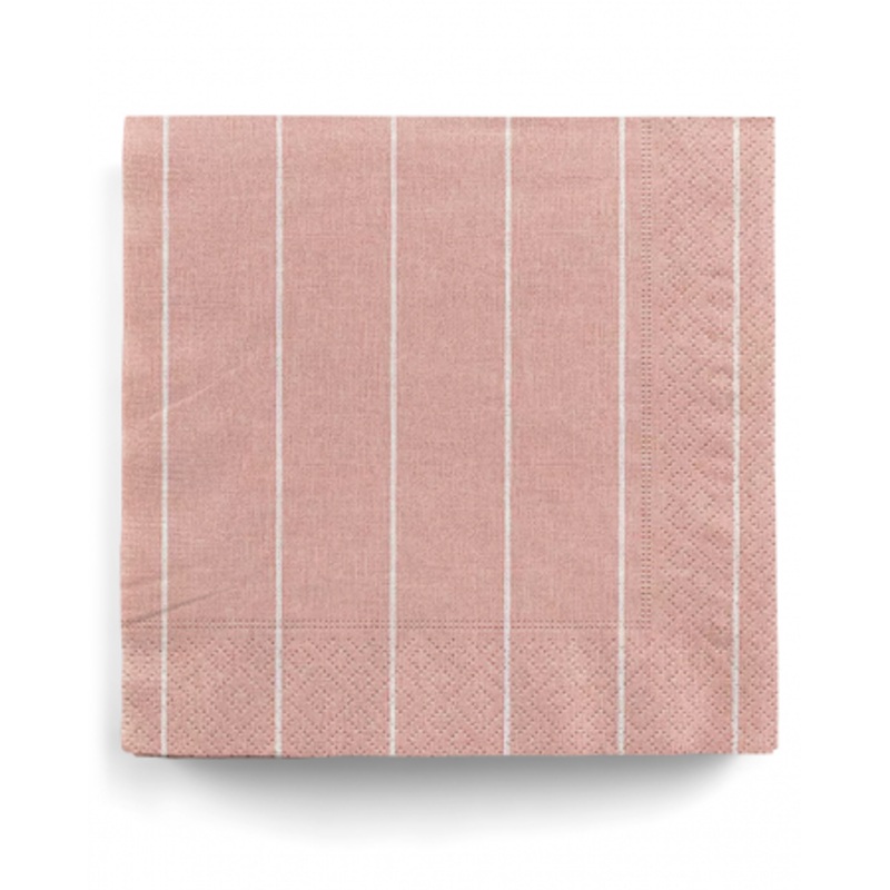 Pinstripe Napkins Ros 20 Pieces