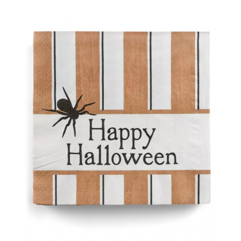 Retro Halloween Napkins With Spider 16 Pcs.