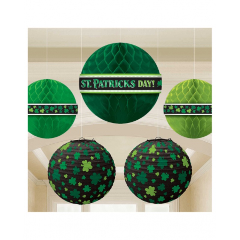 St. Patrick's Day Honeycomb Ball Decoration 5 Pcs.