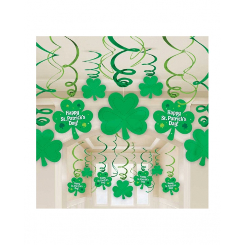 St. Patrick Shamrock Decorative Spirals 30 Pieces