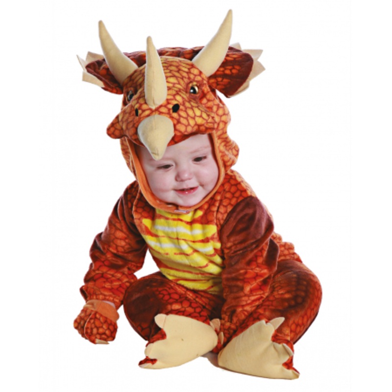 Three-horned Dinosaur Toddler Costume Red L