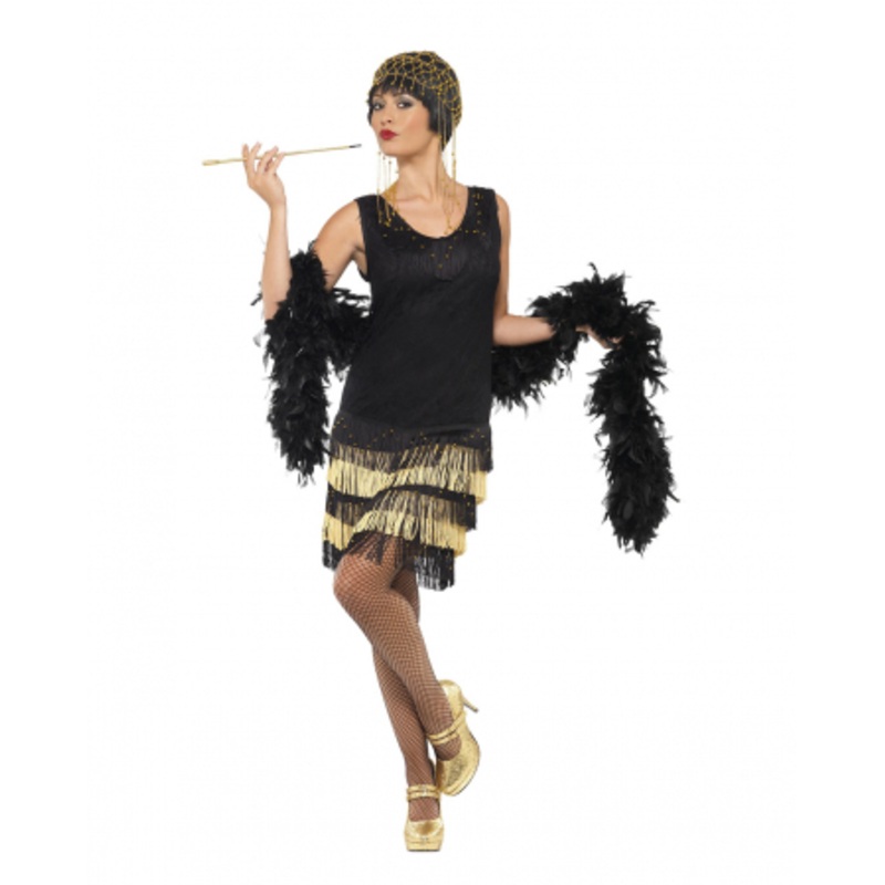 20s Flapper Ladies Costume With Fringes S