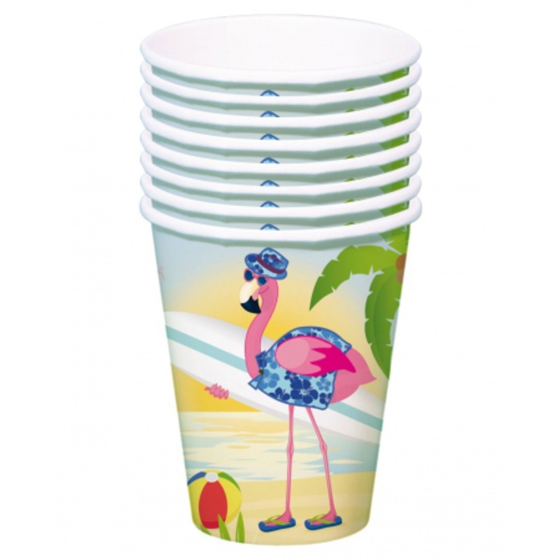 Flamingo Paper Cup 8 Pieces
