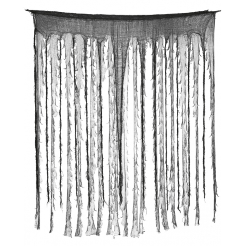 Halloween Rag Curtain Black/Grey 150 X 190 Cm
