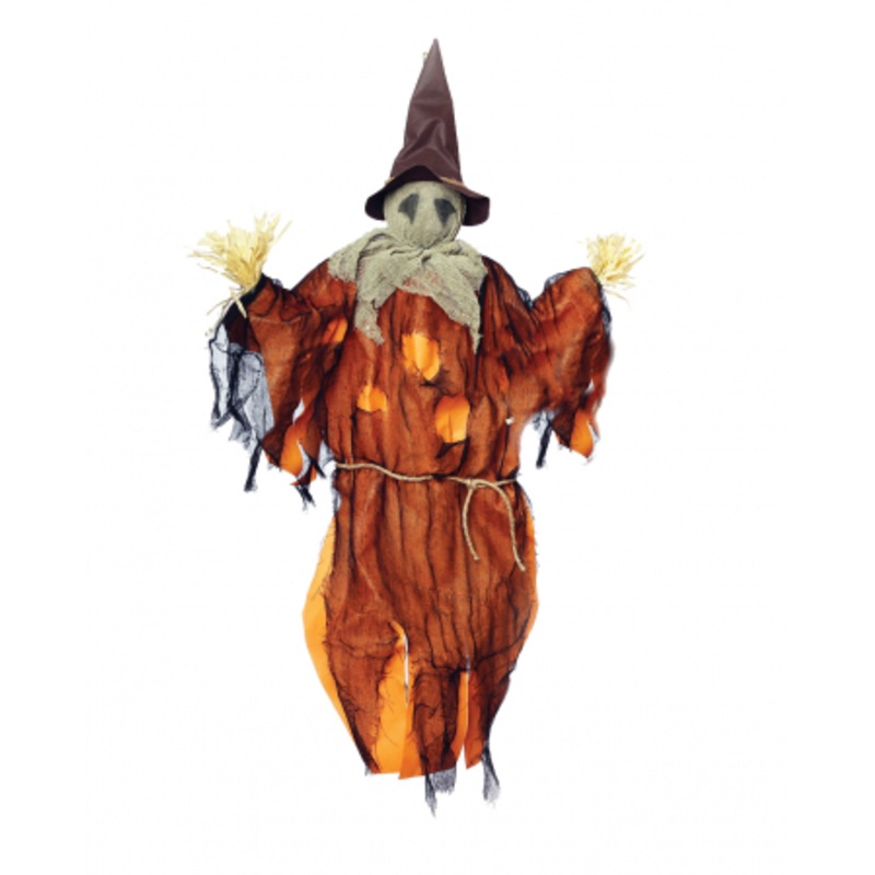 Hanging Scarecrow With Straw Orange