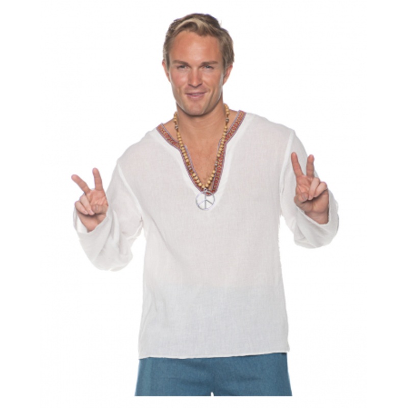 Hippie Costume Shirt White One Size