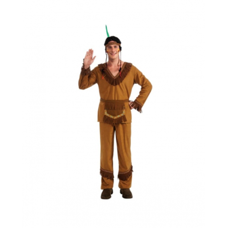 Indian Men's Costume With Headdress One Size