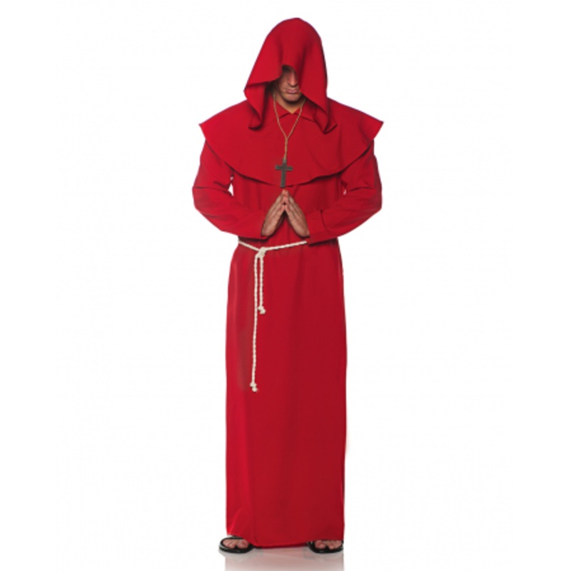 Monk Robe Men's Costume Red One Size