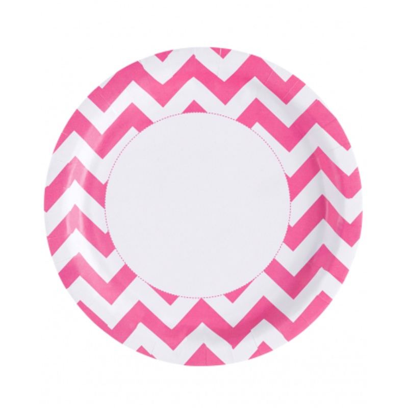 Pink Zig-zag Paper Plate 8 Pcs.