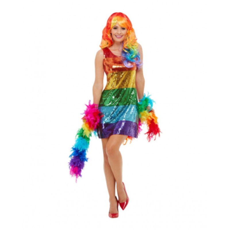 Rainbow Sequins Glitter Dress S