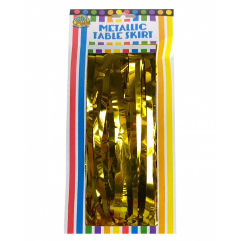 Tinsel Table Skirt Gold