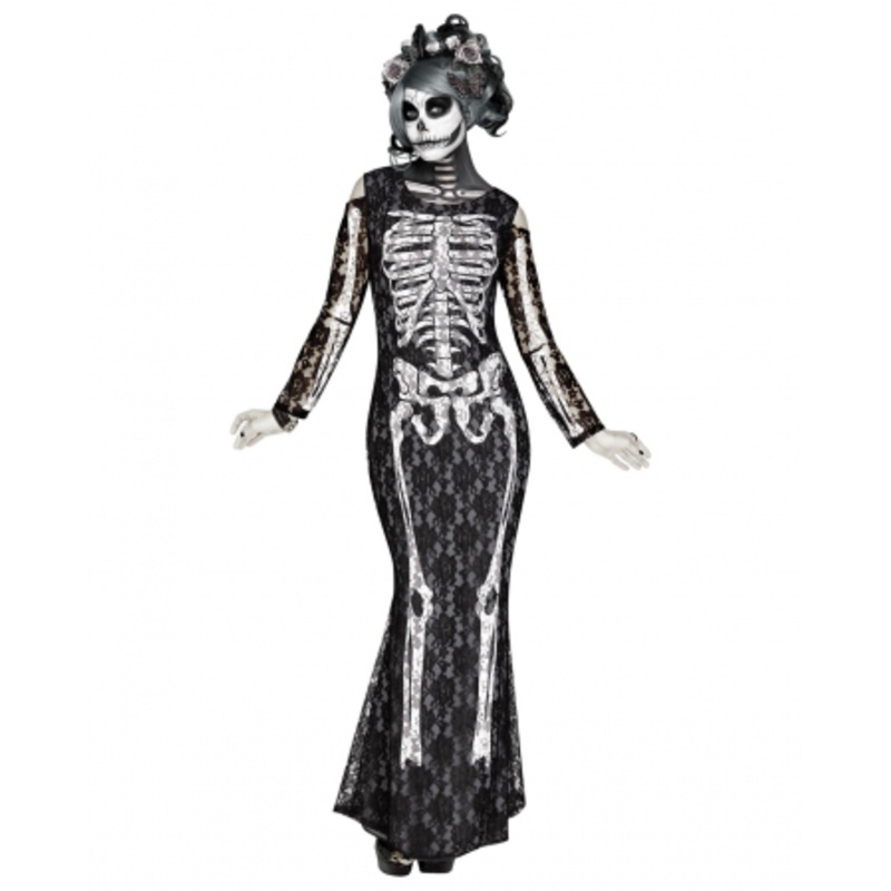Elegant Lace Skeleton Costume M