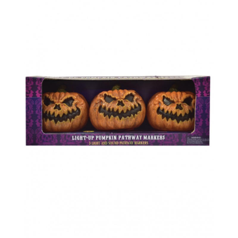 Evil Pumpkin Walkway Lights With Light And Sound