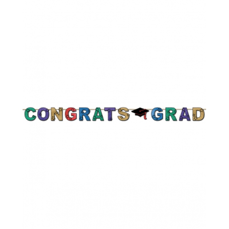 Glittering Congrats Degree Banner