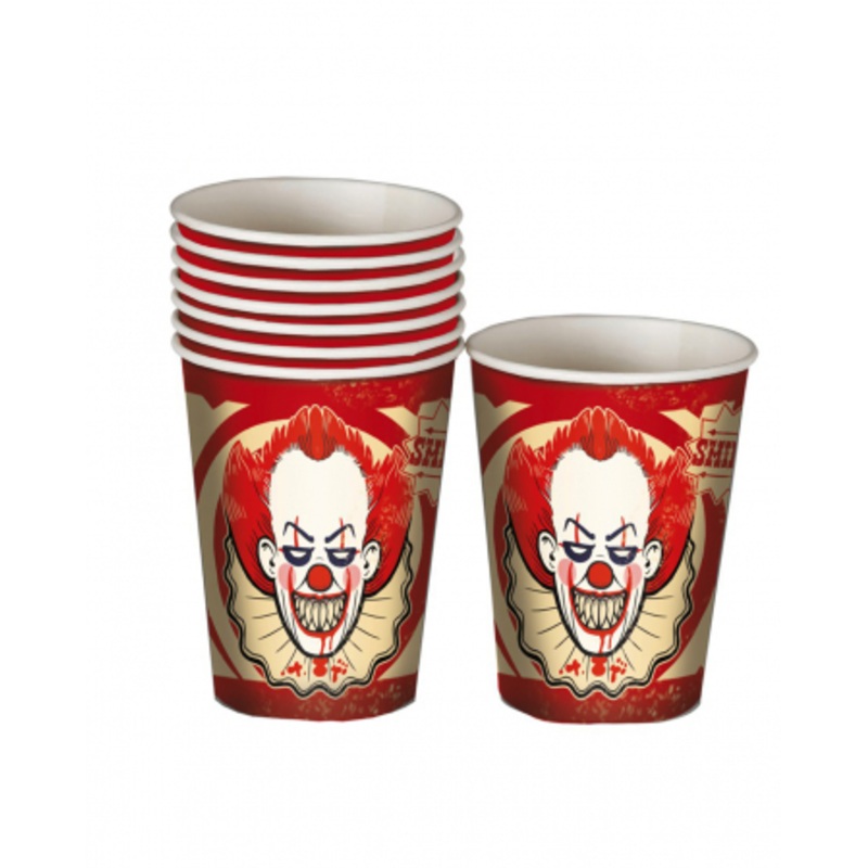 Horror Clown Party Mug 8 Pieces