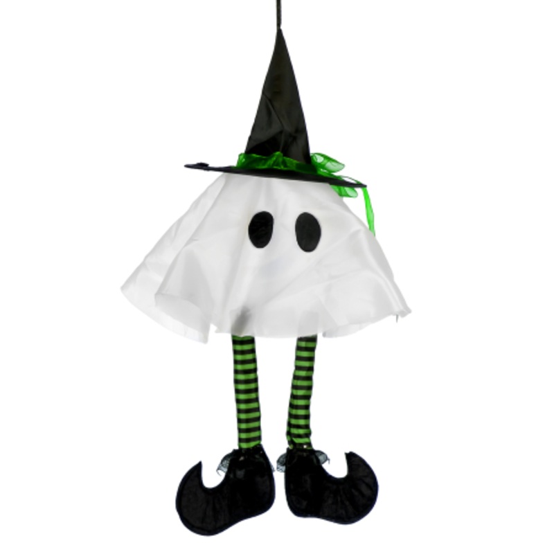Small White Ghost With Witch Hat 36 Cm