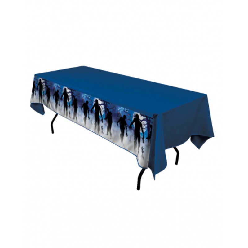 Zombie Party Tablecloth Blue