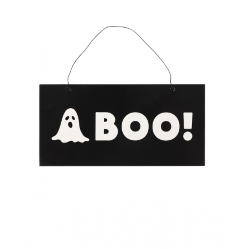 BOO Ghost Halloween Hanging Sign