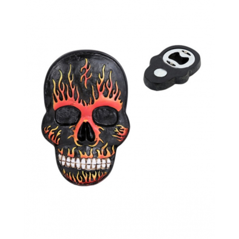 Flaming Skull Bottle Opener