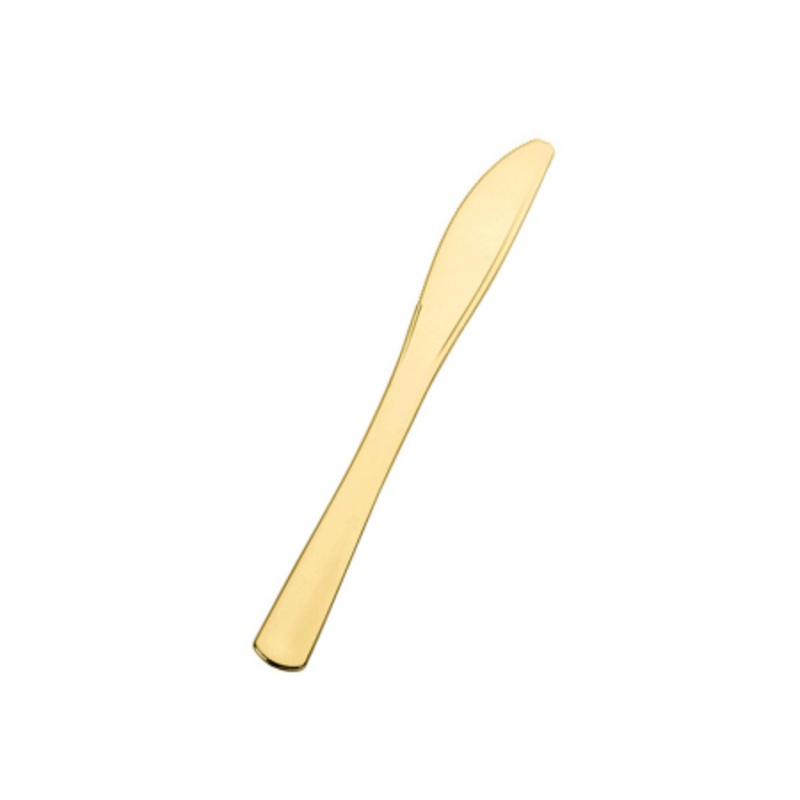 Golden Plastic Knives 12 Pcs.
