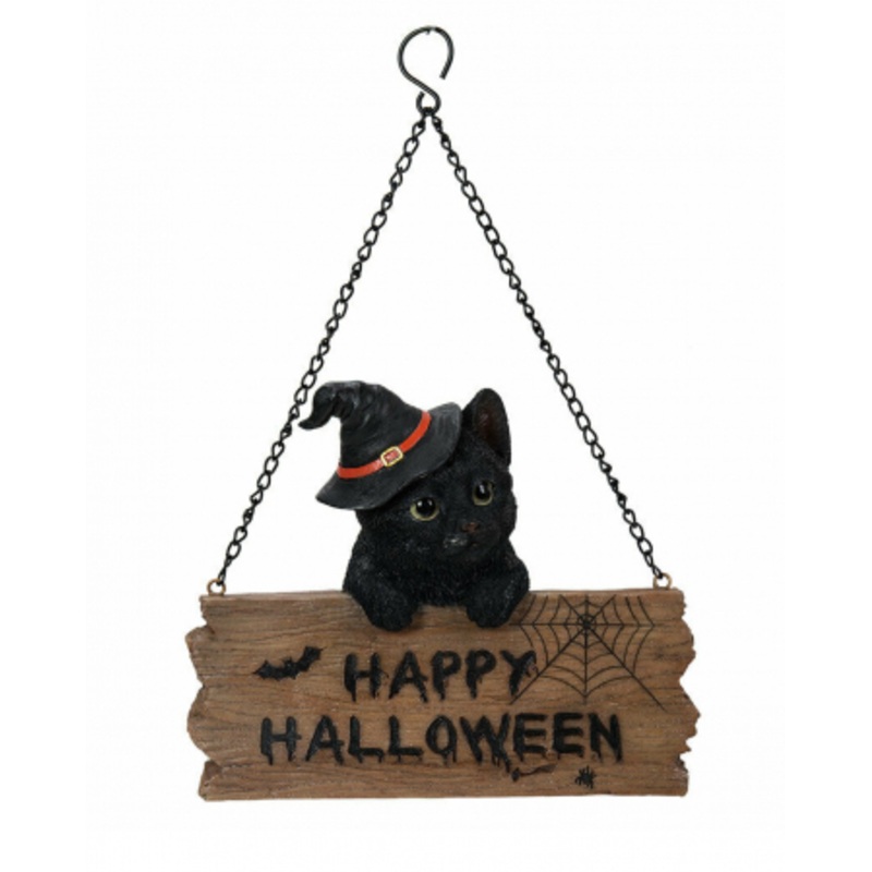 Happy Halloween Kitten With Sign