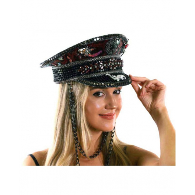 Military Festival Visor Cap Bordeaux