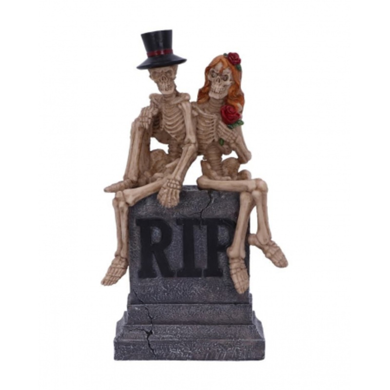 Skeleton Bride And Groom On Gravestone 17cm