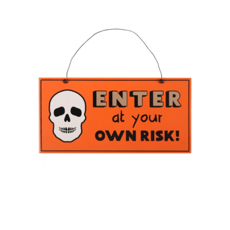 Skull & Enter Hanging Sign