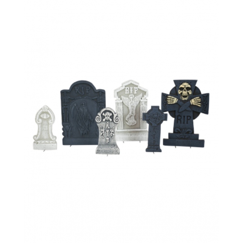 Spooky Halloween Tombstone Set 6 Pcs.