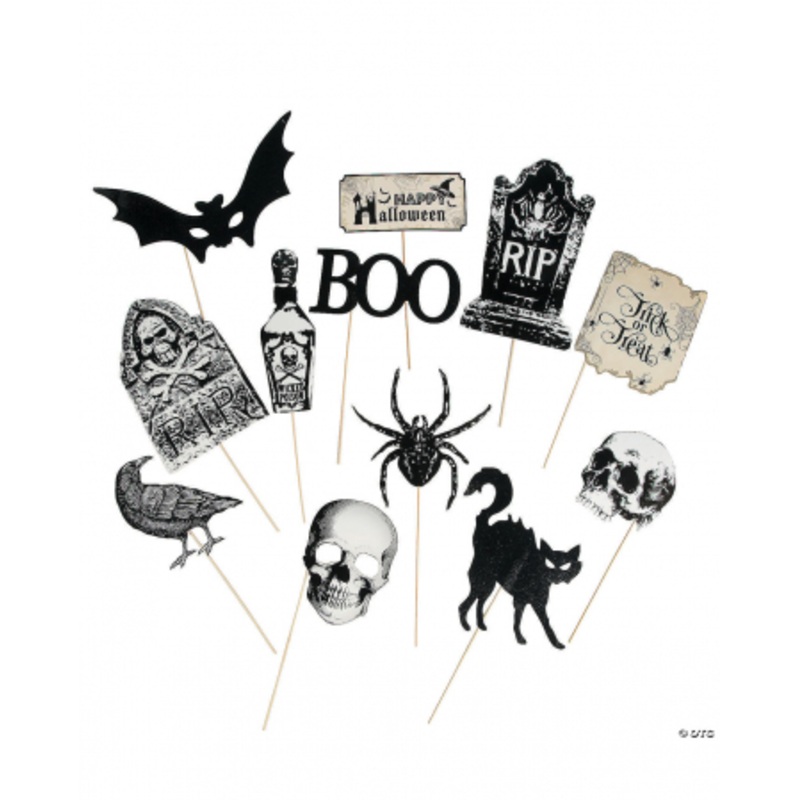 Vintage Halloween Photo Sticks 12 Pcs.