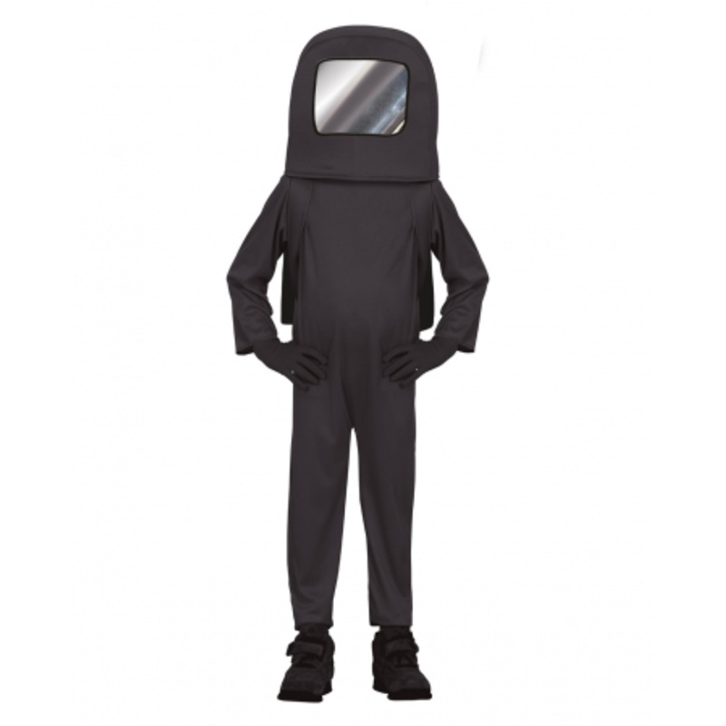 Black Video Game Astronaut Kids Costume M (5-6 Jahre)