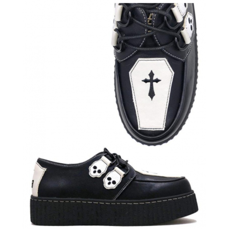 Coffin Black Creepers Shoes 39