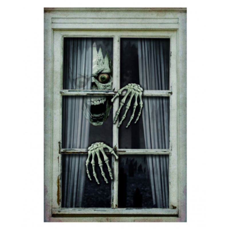 Creepy Skull Halloween Window Decoration