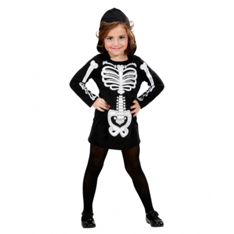 Glamour Skeleton Girl Costume XS / 4-5 Jahre