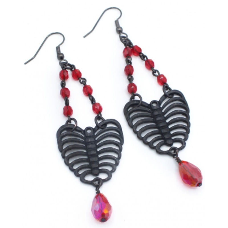 Gothic Craft Earrings Skeleton Body