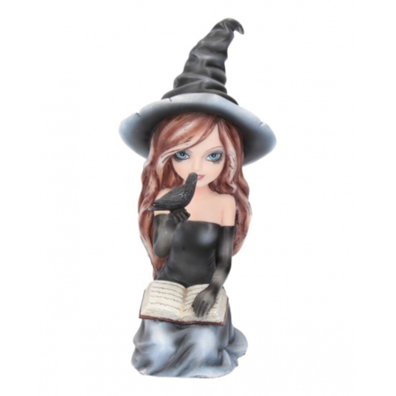 Gothic Witch Regan With Raven 15cm