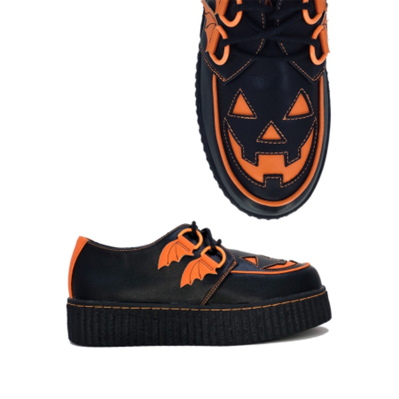 Jack O'lantern Trick Or Treat Creepers Shoes Black 39